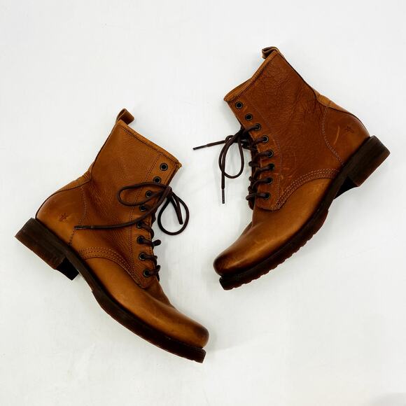 Low Heel Frye Veronica Combat Cognac Frye Veronica Cognac Brown
